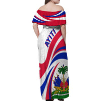Haiti Independence Anniversary Family Matching Off Shoulder Maxi Dress and Hawaiian Shirt Ayiti Basic Style LT7 - Wonder Print Shop