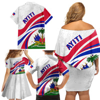 Haiti Independence Anniversary Family Matching Off Shoulder Short Dress and Hawaiian Shirt Ayiti Basic Style LT7 - Wonder Print Shop