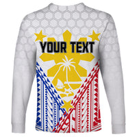 Personalised Philippines Mix Guam Long Sleeve Shirt Filipino Flag Style - Wonder Print Shop