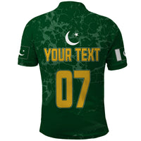 Personalised Pakistan Women Cricket Polo Shirt Marble Patterns - Wonder Print Shop