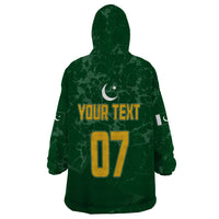 Personalised Pakistan Women Cricket Wearable Blanket Hoodie Marble Patterns - Wonder Print Shop