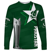 Personalised Pakistan Women Cricket Long Sleeve Shirt World Cup T20 Eagle Symbol - Wonder Print Shop