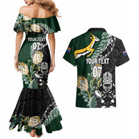 Custom South Africa Mix New Zealand Rugby 2023 Couples Matching Mermaid Dress and Hawaiian Shirt World Cup Greatest Rivalry LT7 - Wonder Print Shop