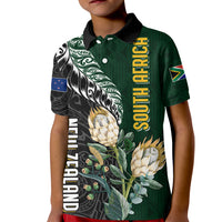Custom South Africa Mix New Zealand Rugby 2023 Kid Polo Shirt World Cup Greatest Rivalry - Wonder Print Shop