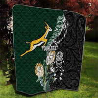 Custom South Africa Mix New Zealand Rugby 2023 Quilt World Cup Greatest Rivalry - Wonder Print Shop