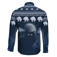 Yule Cat Christmas Family Matching Short Sleeve Bodycon Dress and Hawaiian Shirt Jolakotturinn Snowy Night - Wonder Print Shop