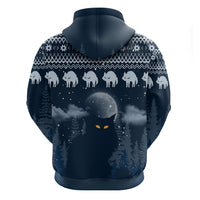 Yule Cat Christmas Hoodie Jolakotturinn Snowy Night - Wonder Print Shop