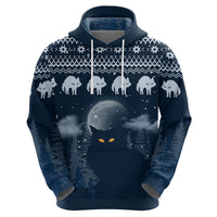 Yule Cat Christmas Hoodie Jolakotturinn Snowy Night - Wonder Print Shop