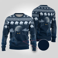 Yule Cat Christmas Ugly Christmas Sweater Jolakotturinn Snowy Night - Wonder Print Shop