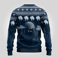 Yule Cat Christmas Ugly Christmas Sweater Jolakotturinn Snowy Night - Wonder Print Shop