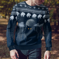 Yule Cat Christmas Ugly Christmas Sweater Jolakotturinn Snowy Night - Wonder Print Shop
