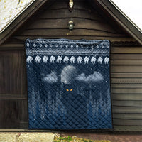 Yule Cat Christmas Quilt Jolakotturinn Snowy Night - Wonder Print Shop