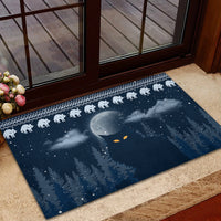 Yule Cat Christmas Rubber Doormat Jolakotturinn Snowy Night - Wonder Print Shop