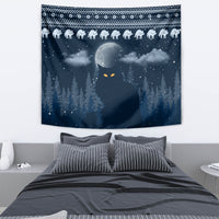 Yule Cat Christmas Tapestry Jolakotturinn Snowy Night - Wonder Print Shop