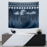 Yule Cat Christmas Tapestry Jolakotturinn Snowy Night - Wonder Print Shop