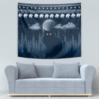 Yule Cat Christmas Tapestry Jolakotturinn Snowy Night - Wonder Print Shop