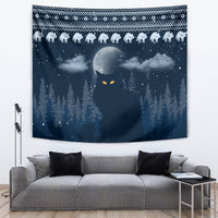Yule Cat Christmas Tapestry Jolakotturinn Snowy Night - Wonder Print Shop
