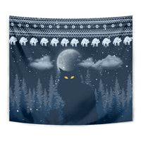 Yule Cat Christmas Tapestry Jolakotturinn Snowy Night - Wonder Print Shop