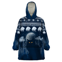 Yule Cat Christmas Wearable Blanket Hoodie Jolakotturinn Snowy Night - Wonder Print Shop