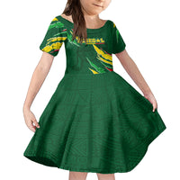 Custom Senegal Football Family Matching Off Shoulder Long Sleeve Dress and Hawaiian Shirt Nations Cup 2024 Tranga Lions - Wonder Print Shop