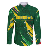 Custom Senegal Football Family Matching Off Shoulder Long Sleeve Dress and Hawaiian Shirt Nations Cup 2024 Tranga Lions - Wonder Print Shop