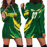 Custom Senegal Football Hoodie Dress Nations Cup 2024 Tranga Lions - Wonder Print Shop