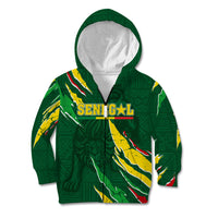Custom Senegal Football Kid Hoodie Nations Cup 2024 Tranga Lions - Wonder Print Shop