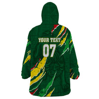 Custom Senegal Football Wearable Blanket Hoodie Nations Cup 2024 Tranga Lions - Wonder Print Shop