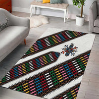 Habesha Kemis Inspired Tilet Pattern Area Rug White