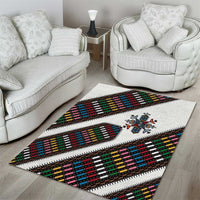 Habesha Kemis Inspired Tilet Pattern Area Rug White