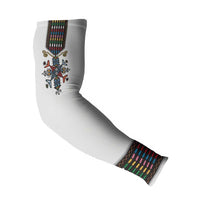 Habesha Kemis Inspired Tilet Pattern Arm Sleeves White