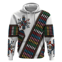 Habesha Kemis Inspired Tilet Pattern Hoodie White