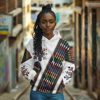 Habesha Kemis Inspired Tilet Pattern Hoodie White