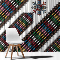 Habesha Kemis Inspired Tilet Pattern Window Curtain White