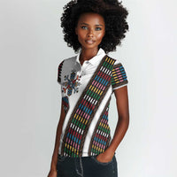 Habesha Kemis Inspired Tilet Pattern Women Polo Shirt White