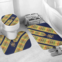 Habesha Kemis Inspired Tilet Pattern Bathroom Set Royal Blue - Gold