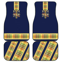 Habesha Kemis Inspired Tilet Pattern Car Mats Royal Blue - Gold