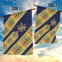 Habesha Kemis Inspired Tilet Pattern Garden Flag Royal Blue - Gold