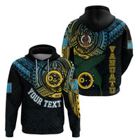Custom Vanuatu Hoodie Turtle Chest Tattoo Flag Color - Sanma - Wonder Print Shop