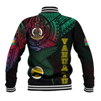 Personalised Vanuatu Baseball Jacket Turtle Chest Tattoo Flag Color - Shefa LT7 - Wonder Print Shop