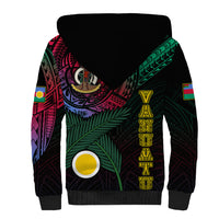 Personalised Vanuatu Sherpa Hoodie Turtle Chest Tattoo Flag Color - Shefa - Wonder Print Shop