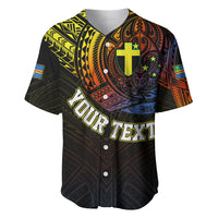 Personalised Vanuatu Baseball Jersey Turtle Chest Tattoo Flag Color - Tafea LT7 - Wonder Print Shop