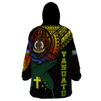 Personalised Vanuatu Wearable Blanket Hoodie Turtle Chest Tattoo Flag Color - Tafea - Wonder Print Shop