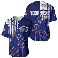 Personalised USA Ice Hockey Baseball Jersey Flag Grunge Style LT7 - Wonder Print Shop