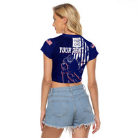 Personalised USA Ice Hockey Raglan Cropped T Shirt Flag Grunge Style - Wonder Print Shop