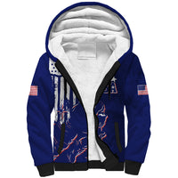 Personalised USA Ice Hockey Sherpa Hoodie Flag Grunge Style - Wonder Print Shop