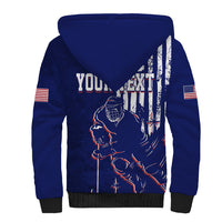 Personalised USA Ice Hockey Sherpa Hoodie Flag Grunge Style - Wonder Print Shop