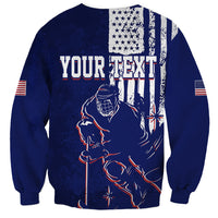 Personalised USA Ice Hockey Sweatshirt Flag Grunge Style - Wonder Print Shop