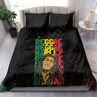 Reggae King Marley Bedding Set Typeset Grunge Style LT7 - Wonder Print Shop