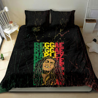 Reggae King Marley Bedding Set Typeset Grunge Style LT7 - Wonder Print Shop